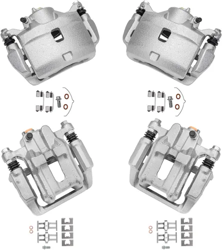 Detroit Axle - 4 pinzas de freno para Honda Element 2003-2011 Pinzas de freno de disco con soportes 2004 2005 2006 2007 2008 2009 2010 reemplazo