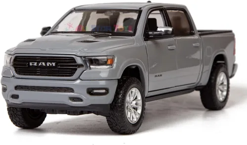 Miniatura 3 de All Star Toys Exclusive 2019 1500 Laramie Crew Cab Pickup Truck Cerámica Gris Serie 1:24 Modelo de automóvil fundido a presión por Motormax 79357