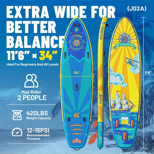 Miniatura 2 de iTAOSTAR Journey Tabla de Paddle de 11'6" / 11'×34" / 11'×35" Extra Ancha, Accesorios Premium de Tabla SUP Todo-en-Uno, Aletas Personalizadas