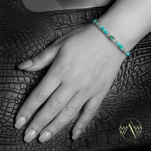 Miniatura 5 de Pulsera ajustable con certificado Navajo de color turquesa natural 12732-14, fabricada por Loma Siiva