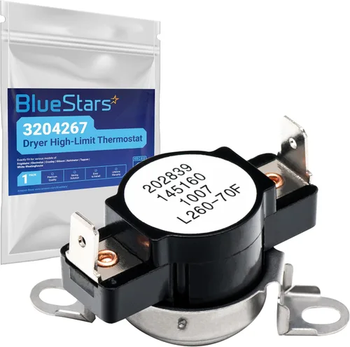 BlueStars Reemplazo de termostato de seguridad ultraduradero 3204267, compatible con secadores Frigidaire Kenmore Electrolux - Reemplaza 508516