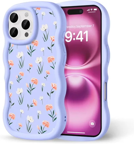 Miniatura 191 de Compatible con iPhone SE/8/7 Funda para Mujeres y Niñas, Marco Ondulado Rizado con Patrón Lindo, Estética Delgada Suave Silicona TPU Parachoques