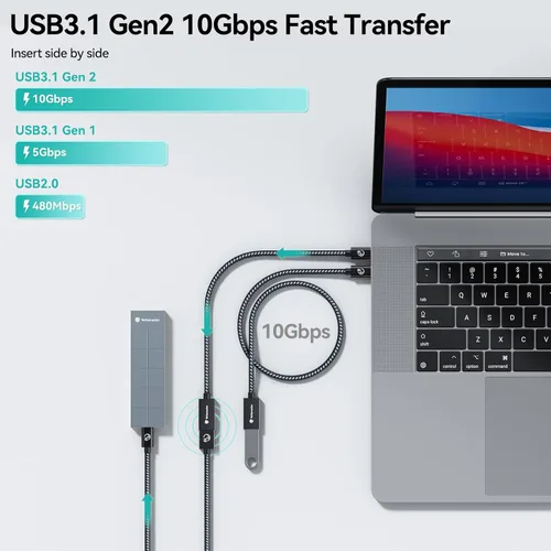 Miniatura 2 de Yottamaster Cable adaptador USB-C macho a USB-A hembra OTG - 10Gbps para teléfono, laptop, tableta e interruptor - 3.3 ft/3.3 pies