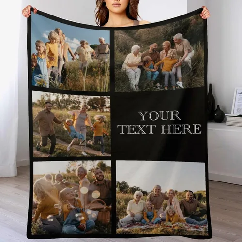 Miniatura 21 de M YESCUSTOM Manta personalizada con imagen y texto, manta personalizada de collage de fotos, mantas de vellón personalizadas para regalo de 1 imagen