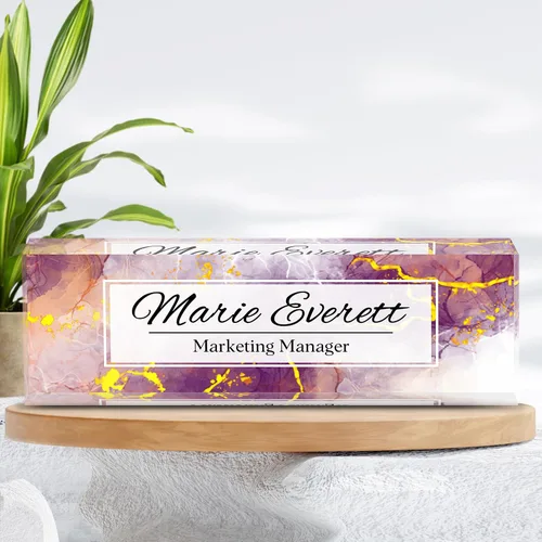 Miniatura 3 de Placa de nombre personalizada para escritorio, placa de nombre de escritorio personalizada, regalos personalizados para mujeres y hombres, Mármol