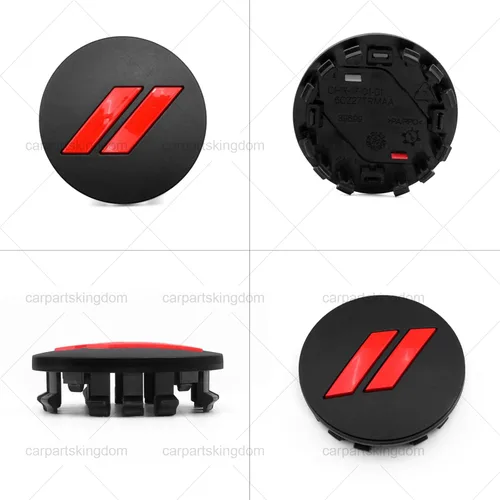 Miniatura 7 de 6CZ27DX8AA - Tapacubos de plástico para rueda de automóvil, 4 unidades, 2.480 in, 2.5 pulgadas, 6CZ27DX8AA (negro mate y rojo)