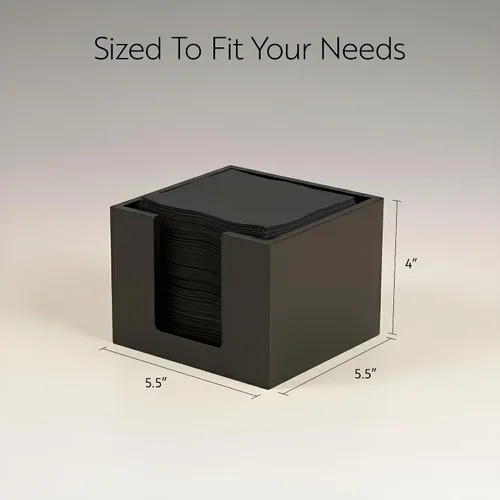 Miniatura 2 de Restaurantware Servilletero de cóctel de 5.5 x 4 pulgadas, 1 servilletero cuadrado plano – para bares, mesas de cocina o encimeras, resistente Negro