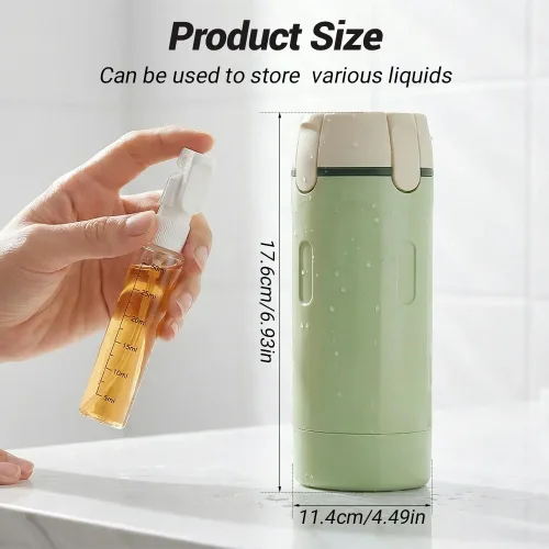 Miniatura 7 de Botella dispensadora de viaje 4 en 1, botellas de champú y acondicionador de viaje recargables actualizadas 2026, recipientes portátiles a prueba