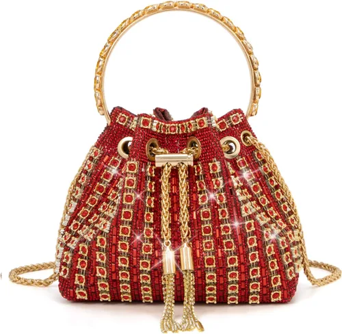 Miniatura 9 de Bolso de mano con diamantes brillantes para mujer, bolso de mano con diamantes de imitación para mujer, bolso de mano de brillo para fiesta