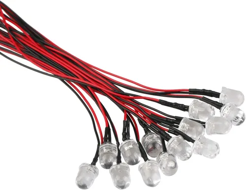 Miniatura 23 de 30 piezas de luces LED UV de 12 voltios, 3 mm, diodo emisor precableado, 20 cm, DC 12 V, lente transparente, luz LED ultravioleta, pequeñas lámparas