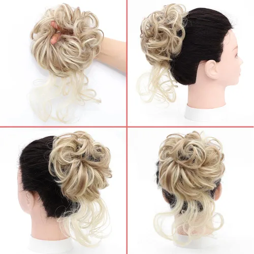 Miniatura 2 de KETHBE Extensión de Cabello para Moño Desordenado, con Banda Elástica, para Peinados Alborotado, Extensiones de Cabello Rizado para Mujeres