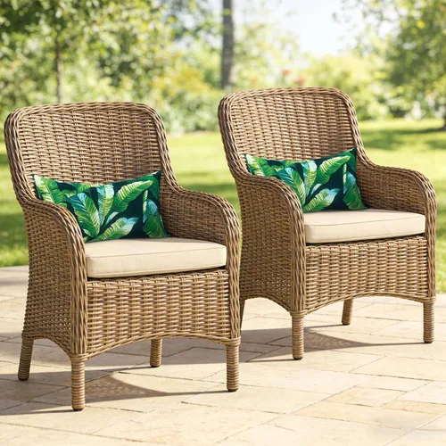 Miniatura 871 de Juego de 2 almohadas para exteriores de 16 x 16 pulgadas, repelentes al agua con interiores, para muebles de patio, hogar, jardín, geometría bohemia
