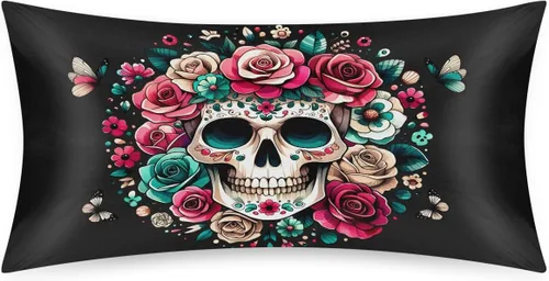 Miniatura 93 de Funda de almohada de satén de unicornio rosa lindo para cabello y piel, tamaño estándar, funda de almohada de seda suave de satén refrescante