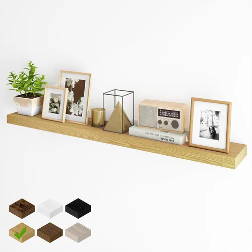 Miniatura 39 de Fun Memories Estantes flotantes para pared, estantes flotantes de 48 pulgadas de largo, juego de 1, estante colgante con soportes invisibles