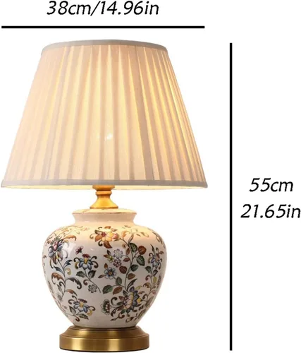 Miniatura 2 de BGGJJ Lamp for Desk Nordic Luxury Ceramic Table Lamp Bedroom Bedside Lamp Study Living Room Office Retro Decorative Table Lamp Desk Lamps for Home