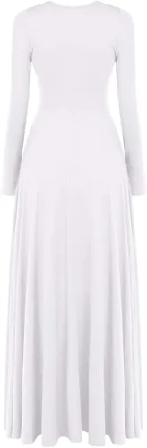 Miniatura 3 de Vestido de baile de alabanza litúrgica metálico bicolor para mujer, de manga larga, lírica, vestido de baile para iglesia, vestido de adoración