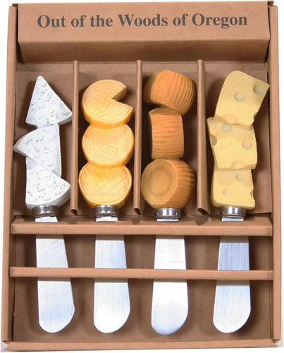 Miniatura 4 de Juego de 4 cuchillos esparcidores de queso (bayas en cestas)