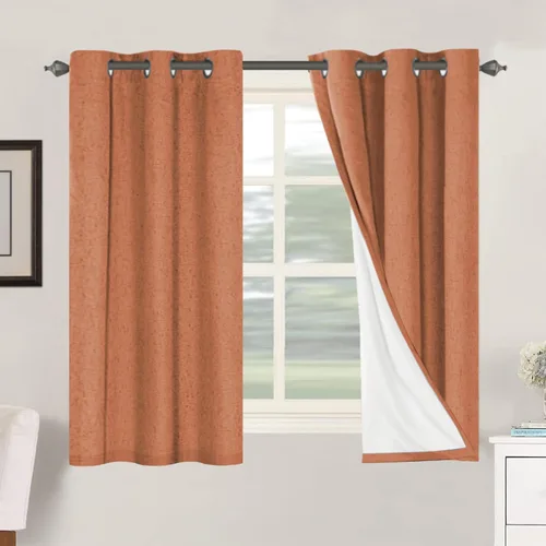 Miniatura 185 de H.VERSAILTEX Cortinas opacas de lino de 72 pulgadas de largo, 100% absolutamente opacas, con aislamiento térmico, con textura de lino, cortinas