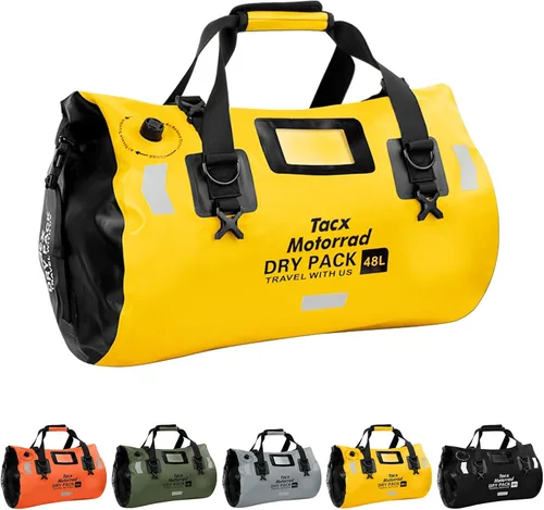 Miniatura 11 de Bolsa de lona impermeable para hombres y mujeres, mochila seca enrollable con correas de fijación rápida, bolsa de sillín de motocicleta para Gris