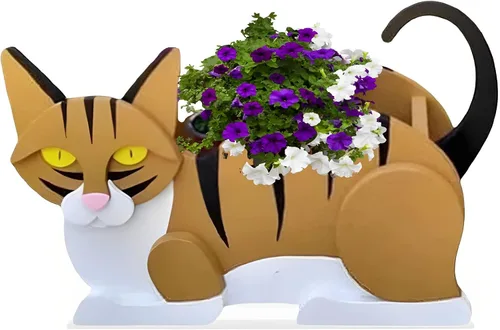 Miniatura 15 de Macetero de flores para perros, regalos para mujeres, bonitas macetas de PVC para perros, macetas para interiores y exteriores, maceta de jardín