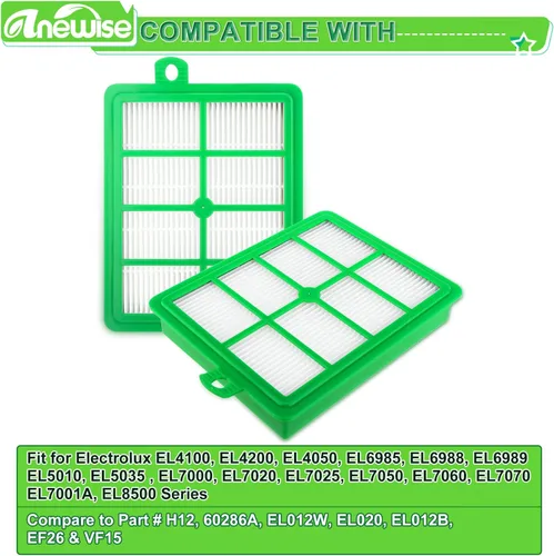 Miniatura 2 de Anewise Filtro Hepa para Electrolux Harmony Oxygen EL4335A H12 EL6985 EL012B EL012W EL6988 EL5010 HF12 HF1 Filtros verticales/recipientes de vacío