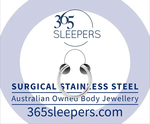 Miniatura 9 de 365 Sleepers - Piercing para el cuerpo de acero quirúrgico 316L, 20G, 18G, 16G, 14G, 12G, 10G, 8G, 6G, con sección abisagrado, se vende por unidad