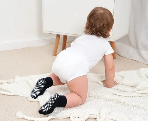 Miniatura 4 de Zaples Calcetines de tobillo antideslizantes con agarre antideslizante para niños y niñas, corte bajo para bebés y niños pequeños