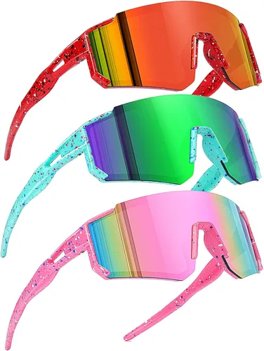 Miniatura 10 de SEKKAF Gafas de sol de béisbol juveniles para niños, gafas de sol deportivas para niños y niñas, gafas de softbol para ciclismo, protección UV400