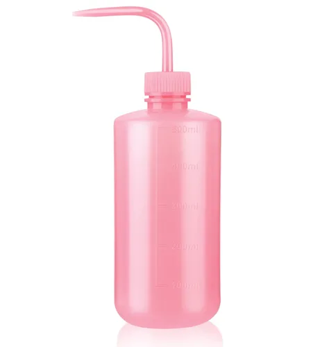 Miniatura 9 de Valchoose Botella profesional de lavado de tatuajes de 8.5 onzas (rosa), botella de boca estrecha para riego de laboratorio médico, rociador, lata