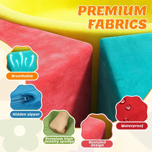 Miniatura 5 de Juego de bloques de escalada de espuma suave, juguetes de escalada para niños pequeños con pozo de bolas para jugar en interiores, escalador modular