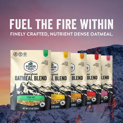 Miniatura 3 de Stoked Oats - Stone Age - Desayuno alto en proteínas, bajo en azúcar - Sin gluten, alta fibra, avena sin OMG - Perfecto para avena durante la noche