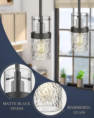 Miniatura 8 de LMS Juegos de luces, juego de 2 unidades a juego, moderno accesorio de iluminación colgante industrial o lámparas de baño de 3 luces, LMS-188