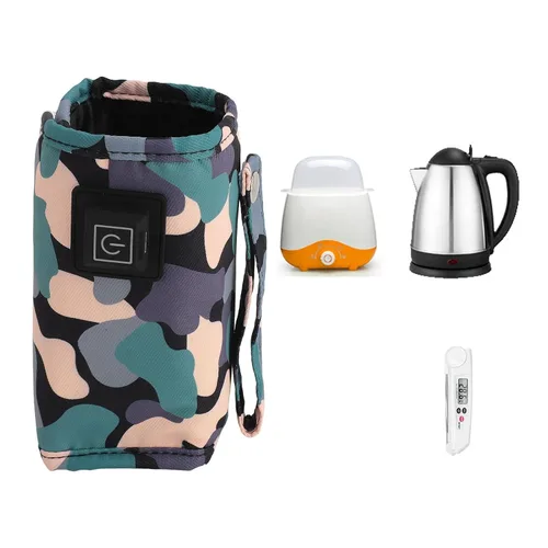 Miniatura 5 de Calentador portátil de biberones, bolsa calentadora de leche recargable por USB para fórmula de bebé, leche materna, temperatura constante universal