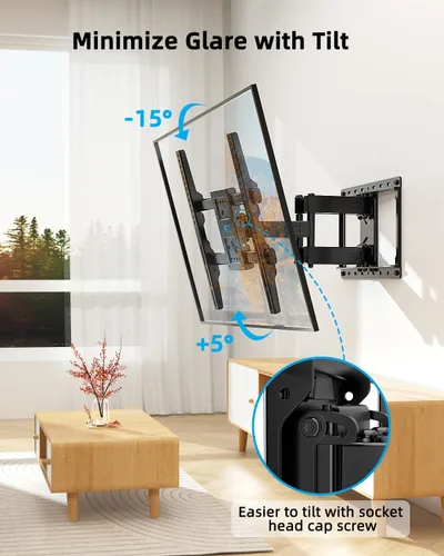 Miniatura 3 de HOME VISION Soporte de pared para TV de movimiento completo con soporte de barra de sonido para televisores de 32 a 70 pulgadas, brazos dobles