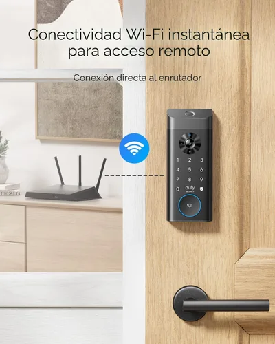 Miniatura 6 de eufy Security Cerradura inteligente de video E330, cámara 3 en 1+timbre+huella dactilar cerradura de puerta de entrada sin llave, cerrojo