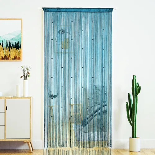 Miniatura 16 de YaoYue Cortina de Hilos con Cuentas para Puerta, Cortinas de Hilos para Puerta, con Borlas, Cuentas, Franja Colgante, Divisores de Habitación