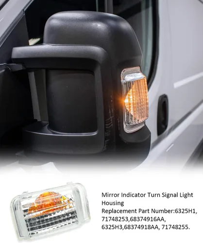 Miniatura 5 de Indicador de espejo lateral izquierdo para conductor, carcasa de luz de señal de giro Compatible con ProMaster 1500 2500 3500 2014-2021
