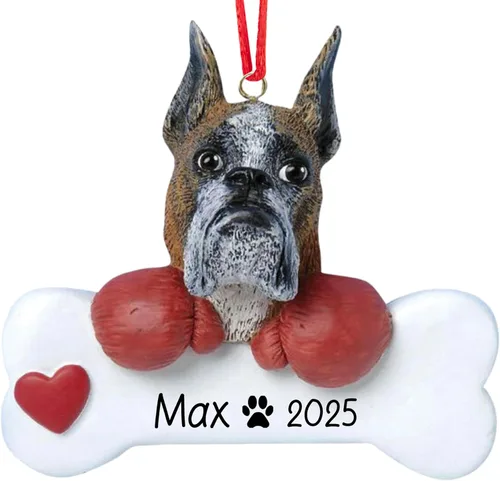 Miniatura 17 de Adorno de Navidad personalizado Beagle 2026 Raza de perro con hueso y corazón decoración de árbol de Navidad – Regalo único de recuerdo de Navidad