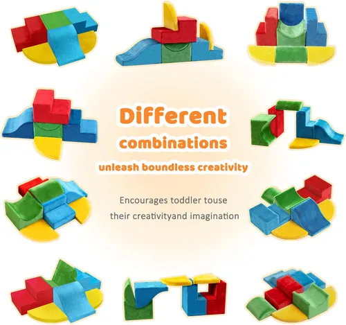 Miniatura 5 de JWPEHOE Juguetes de escalada para niños pequeños de 7 piezas para interiores, bloques de escalada de espuma, estructuras de juego suaves, juguetes