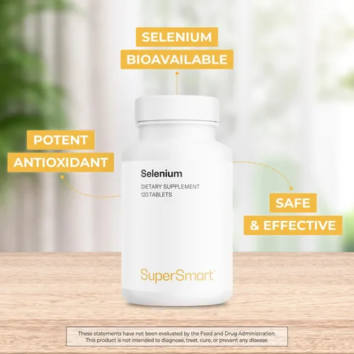 Miniatura 3 de SuperSmart - L-Selenometionina 200mcg por día (suplemento de selenio) - Alta absorción - Oligomineral esencial Sin OMG y sin gluten - 120 tabletas