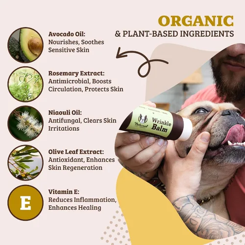 Miniatura 3 de Natural Dog Company Bálsamo antiarrugas para perros – Bálsamo antiarrugas para perros para pliegues de la piel, arrugas faciales y arrugas, crema