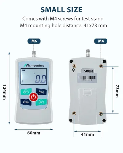 Miniatura 6 de 5N Medidor de fuerza digital Push Pull Tester portátil con estuche Auto Backlit LCD Large Screen Auto Power Off Units N/LB/Kg/Oz High Precision