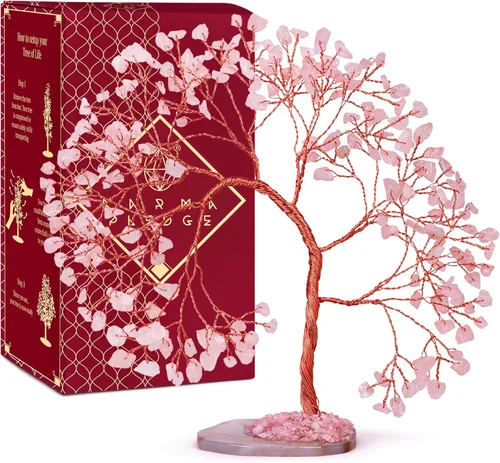 Miniatura 34 de Árbol de la vida de cristal de amatista curativos de chakras, árboles bonsái de Feng Shui para energía positiva, dinero, buena suerte, árbol