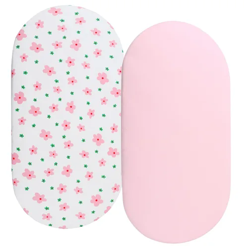 Sábanas de moisés compatibles con el moisés Mamaroo de 4moms, paquete de 2 sábanas bajeras, 100% algodón de punto jersey de 190GSM, ultra suave,