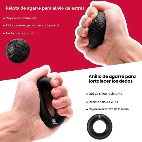 Miniatura 4 de FitBeast - Kit para fortalecer mano y dedos (5 accesorios), fortalece potencia de la mano y dedos y agarre, también fortalece la muñeca