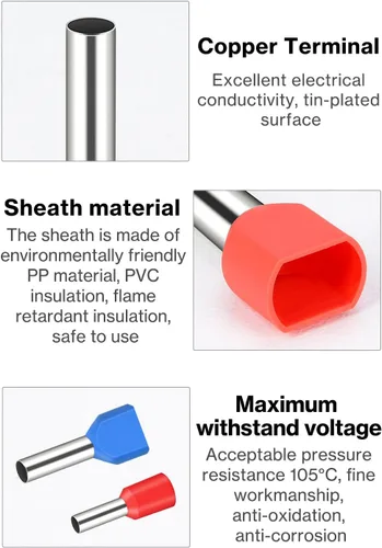 Miniatura 4 de Lytool Kit de herramientas de prensado de virola, alicates de alambre de doble y una línea, crimpadora de virola hexagonal y kit de conector de 1200