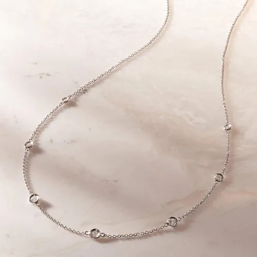 Miniatura 5 de RS Pure by Ross-Simons - Collar de estación de diamantes en oro de 14 quilates
