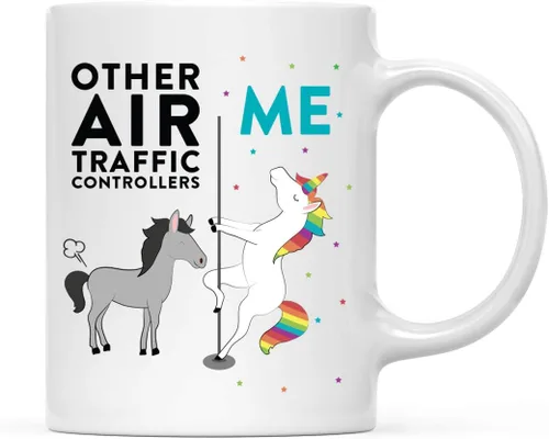 Miniatura 18 de Andaz Press Funny Quirky - Taza de té de café de cerámica de 11 onzas, regalo de agradecimiento, otros actores yo, unicornio de caballo, 1 paquete