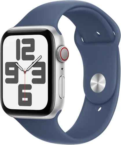 Miniatura 8 de Apple Watch SE (2ª generación) [GPS 44mm] Smartwatch con caja de aluminio plateado y correa deportiva de mezclilla S/M. Rastreadores de fitness