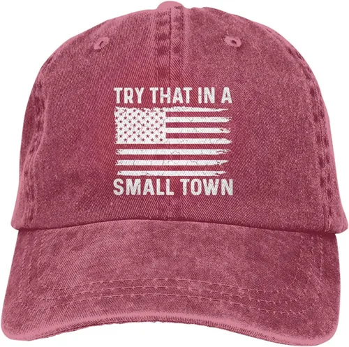 Miniatura 6 de Gorra de béisbol para mujer, diseño de pueblos pequeños, Rojo-15